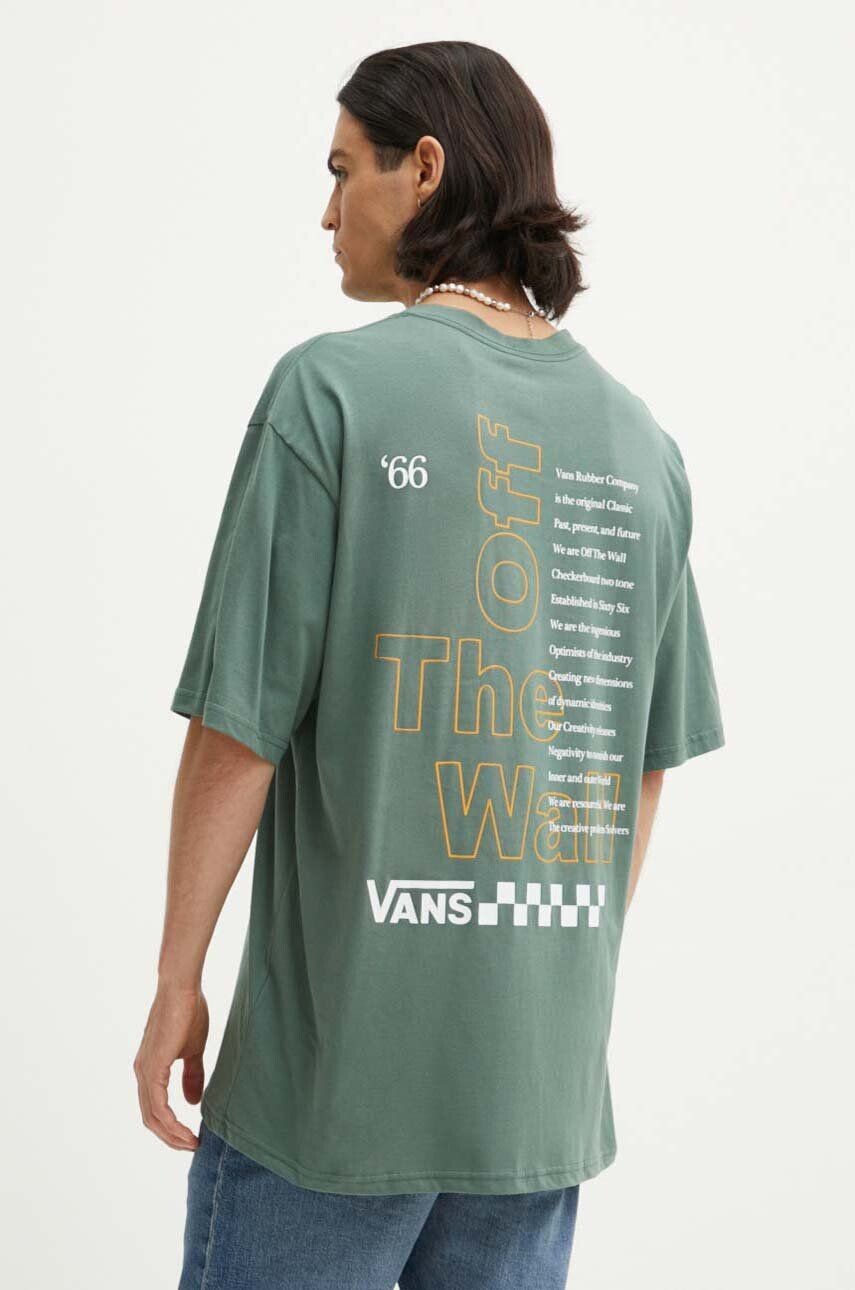 

Хлопковая футболка Vans, зеленый