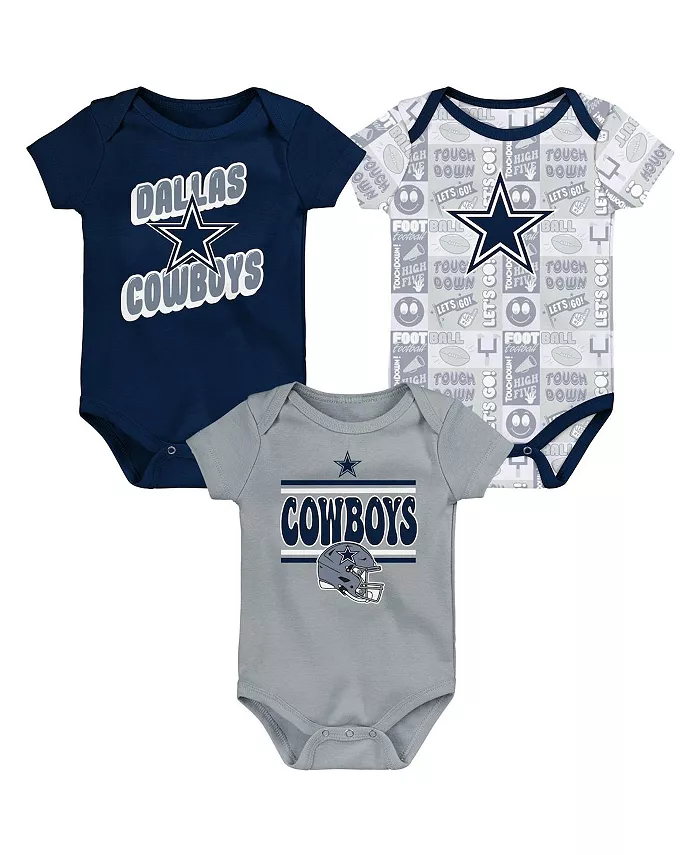 

Боди для мальчиков и девочек Dallas Cowboys Play Day, комплект из 3 штук Outerstuff