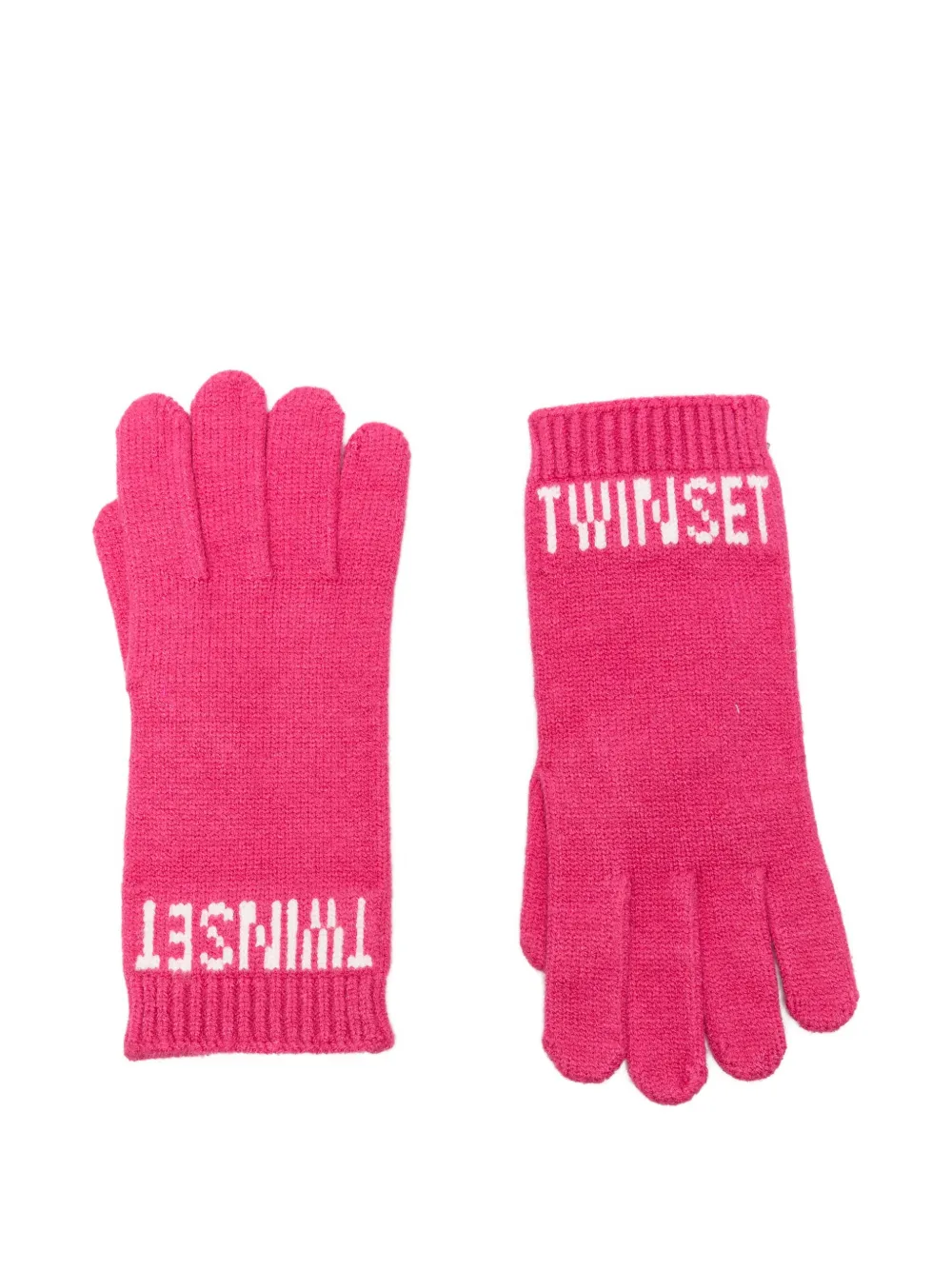 

Перчатки с жаккардовым логотипом Twinset Kids, розовый