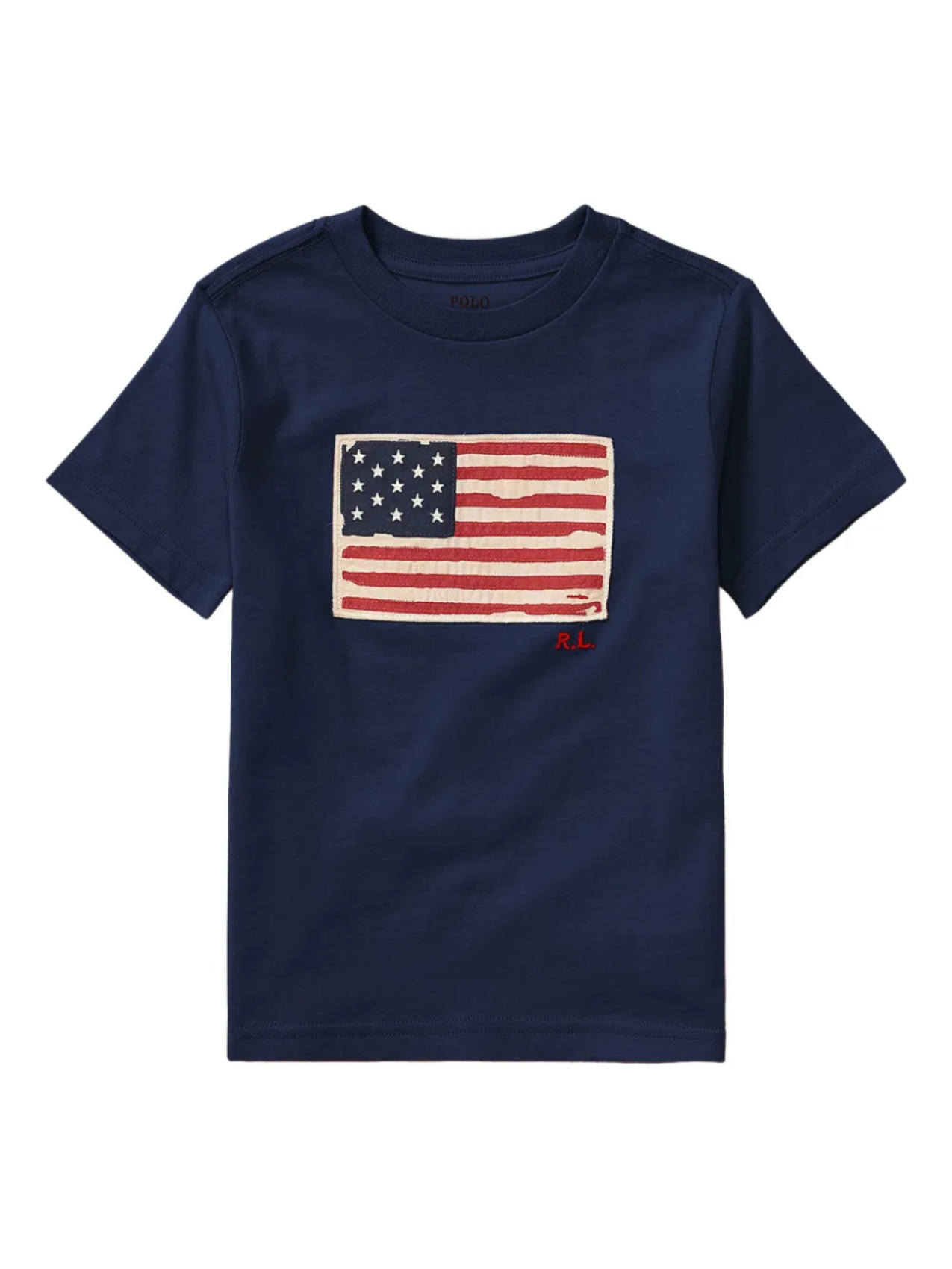 

Футболка POLO RALPH LAUREN KIDS с аппликацией флага, синий