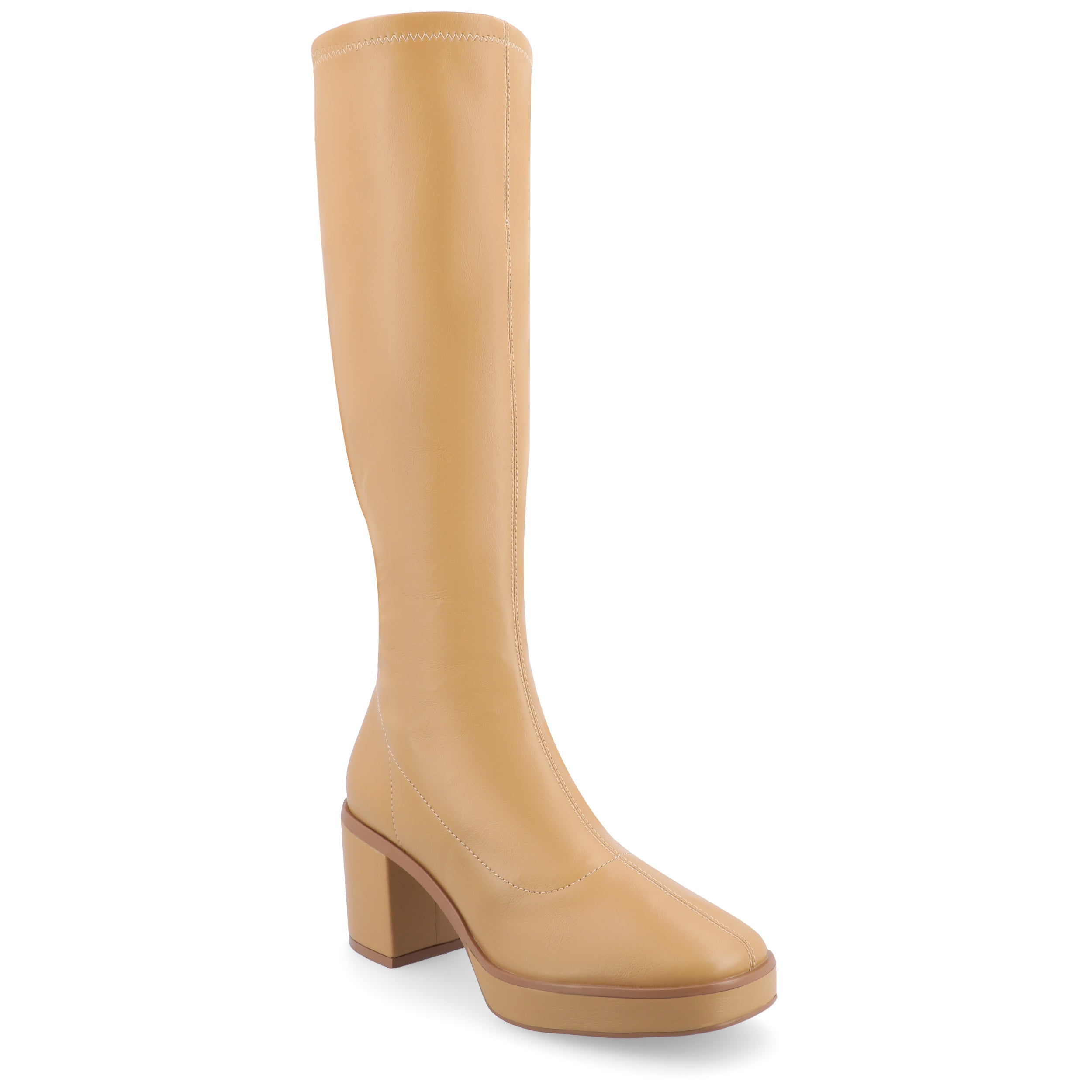 Женские сапоги Tru Comfort Foam Alondra Wide для широких голеней из коллекции Journee, цвет tan