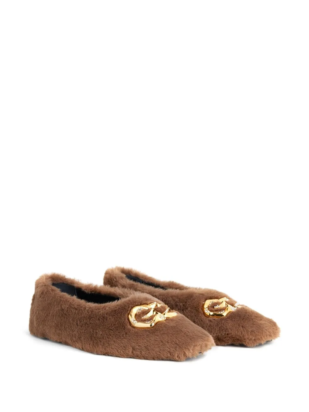 Лоферы Lucreciia с искусственным мехом Giuseppe Zanotti, коричневый — фото 2