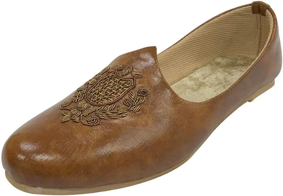 Мужские свадебные лоферы Sherwani Juttis в этническом стиле ручной работы моджари индийские пенджабские джути Step n Style, Skin-Coloured