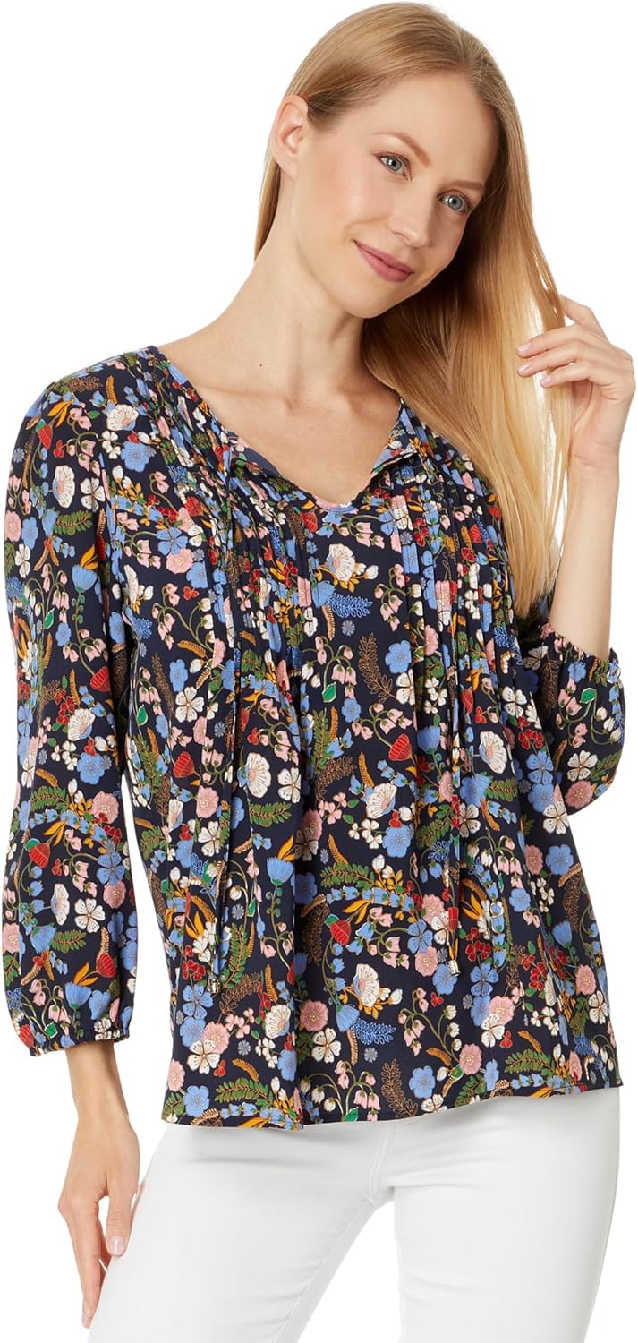

Женская блузка в крестьянском стиле с цветочным принтом от Tommy Hilfiger, Sky Captain Multi