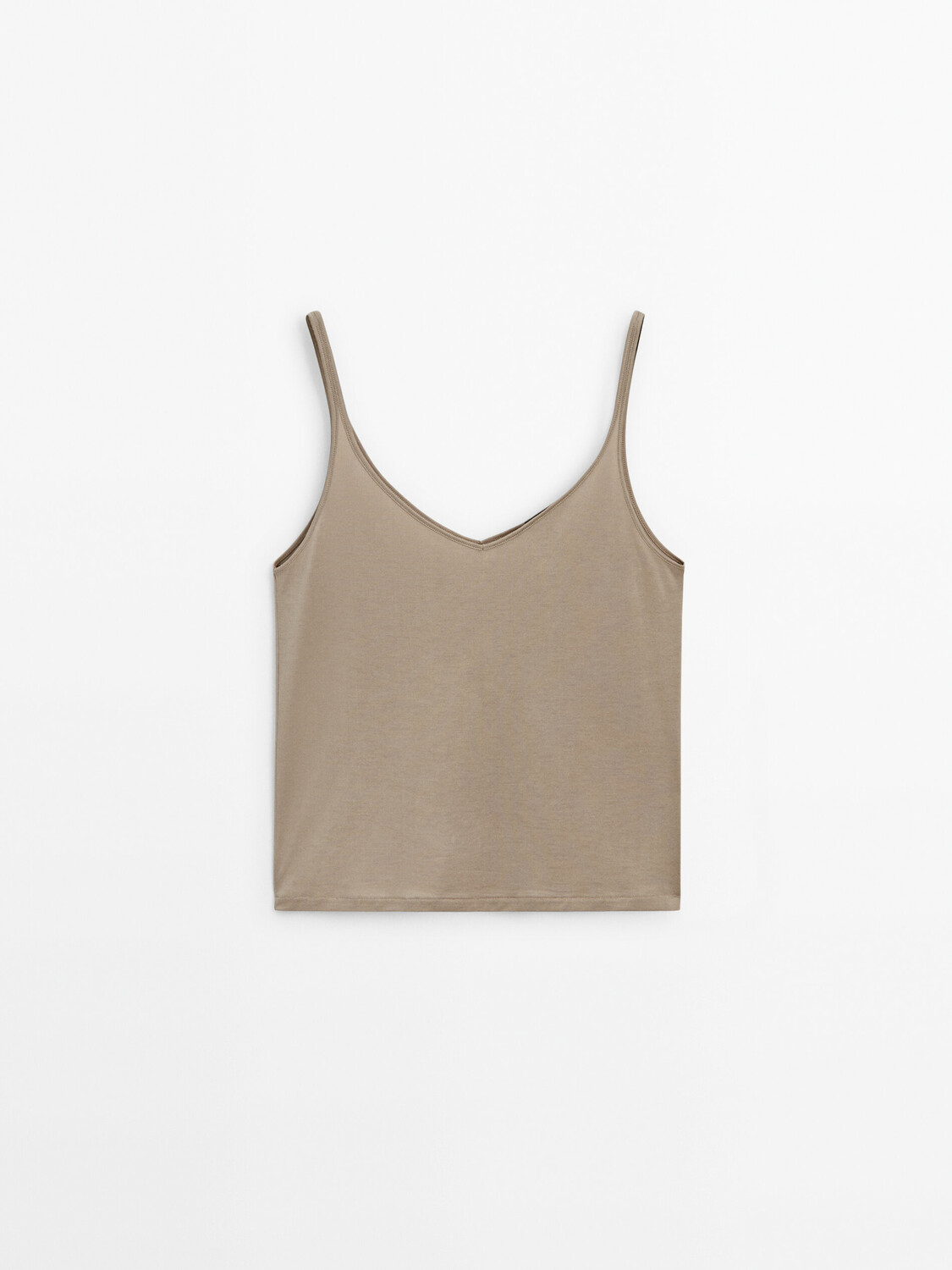 

Топ из 100% хлопка с бретелями Massimo Dutti, серый