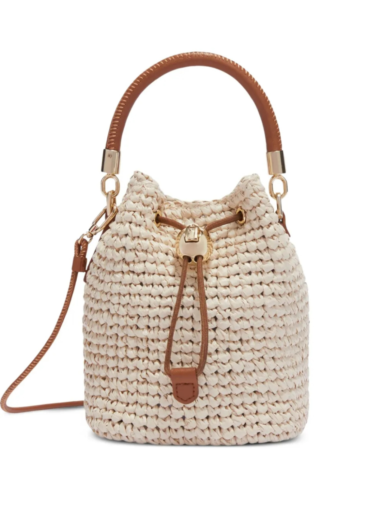 

Сумка-ведро из рафии Furla, нейтральный