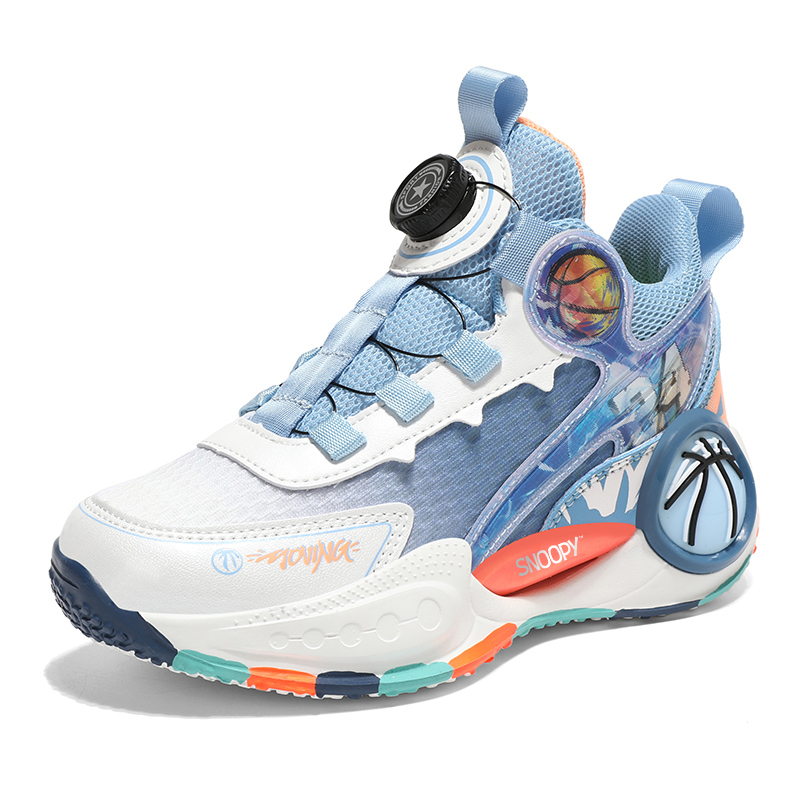 

Детские баскетбольные кроссовки с высоким верхом, амортизирующие, износостойкие, дышащие, противоскользящие SNOOPY, синий