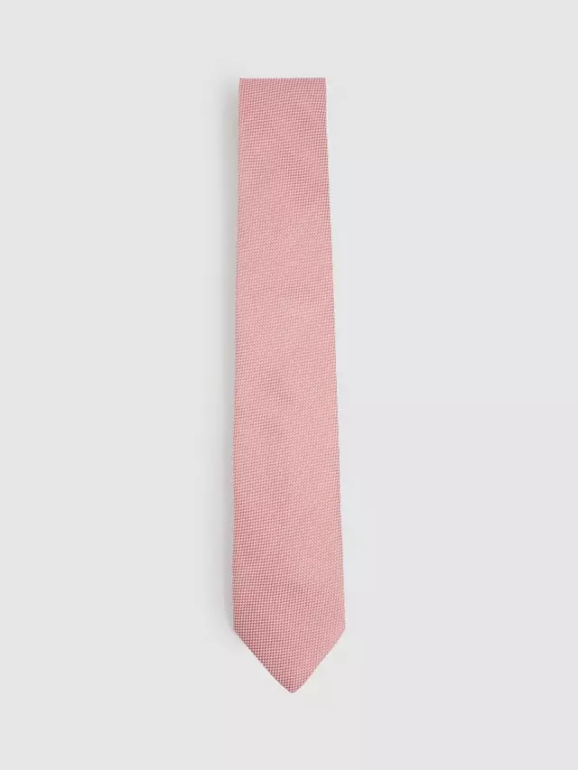

Галстук Reiss Ceremony Silk Blend Textured, цвет dark pink