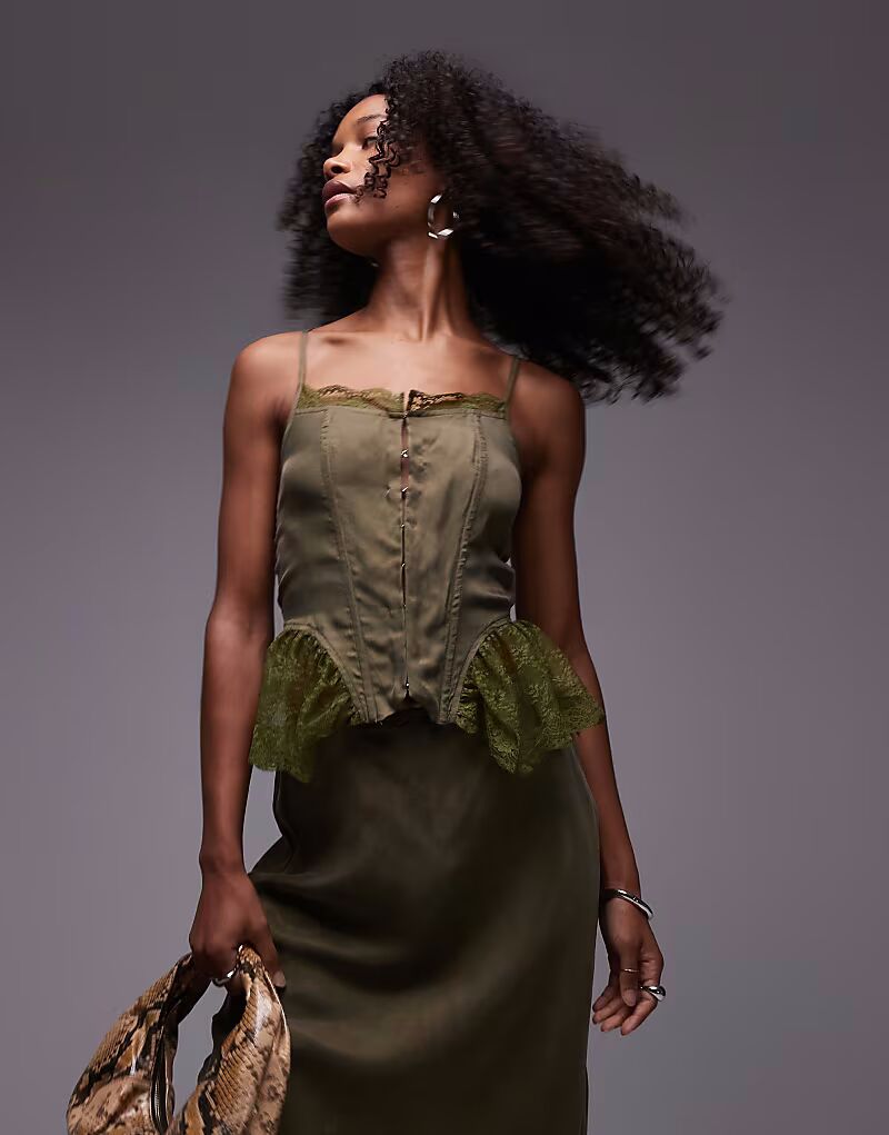 

VRG GRL rhapsody cami top coord in green