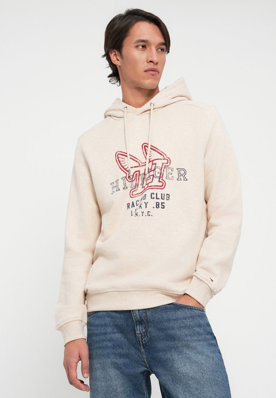 Толстовка Tommy Hilfiger MODERN ATH GRAPHIC HOODY, Heathered Oatmilk/Off-White — фото 4