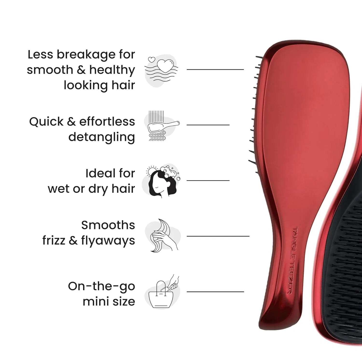 Мини-щетка для распутывания волос The Ultimate Detangler Mini от Tangle Teezer, лимитированная серия Tangle Teezer — фото 4