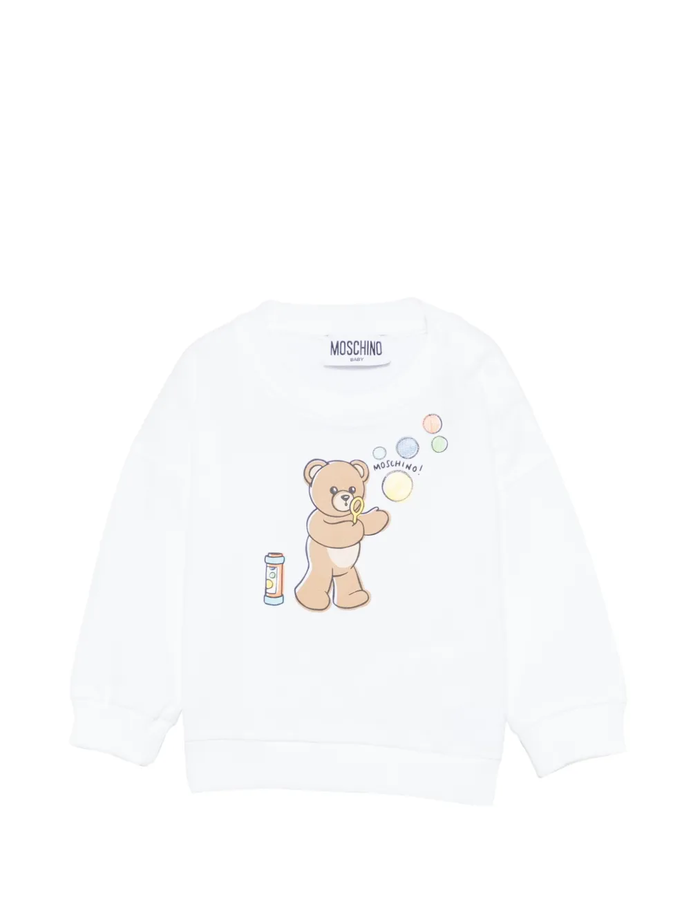 

Свитшот с изображением плюшевого медведя Moschino Kids, белый