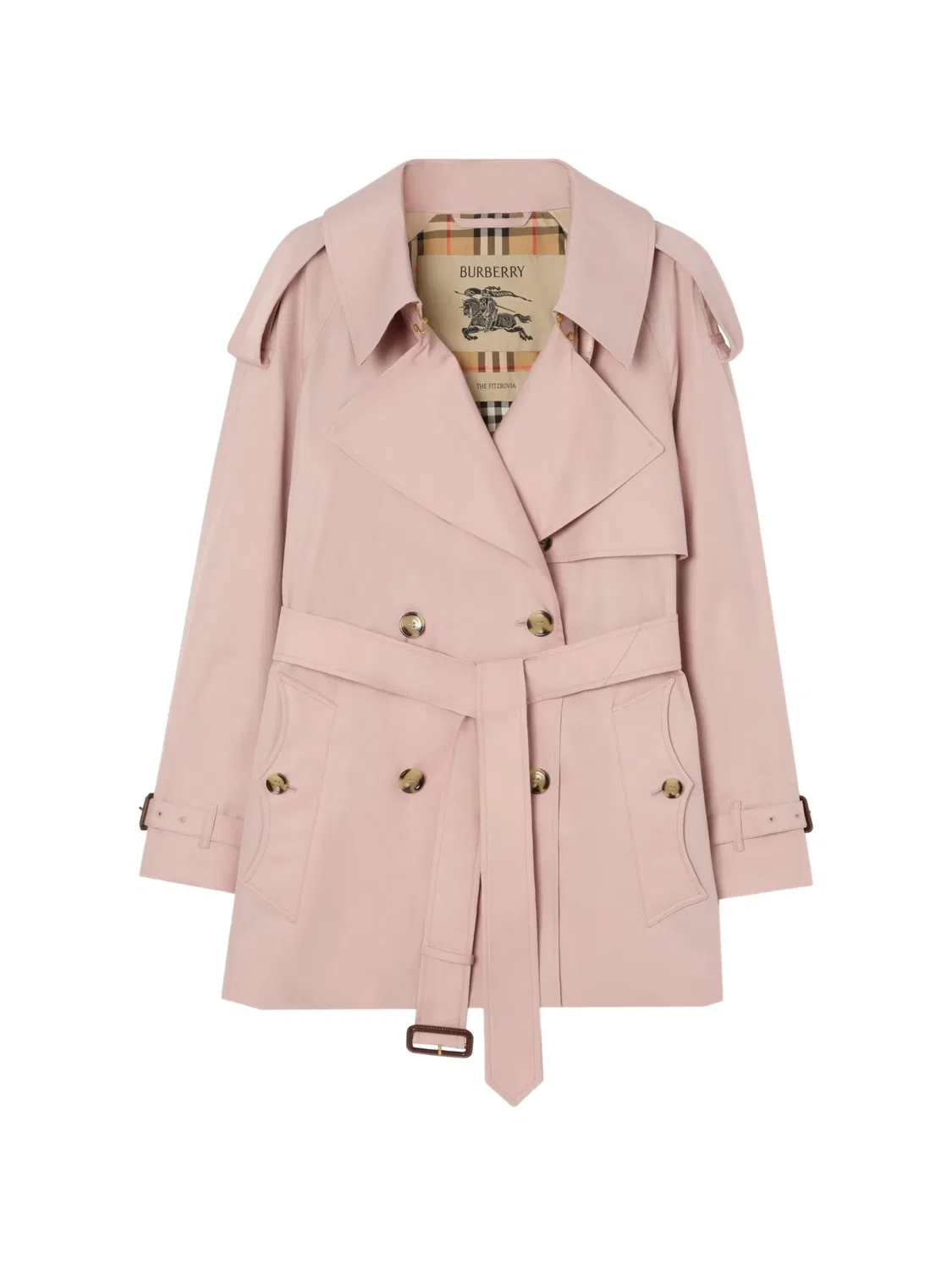 Пальто Burberry Fitzrovia, короткое, габардиновое, бежевый