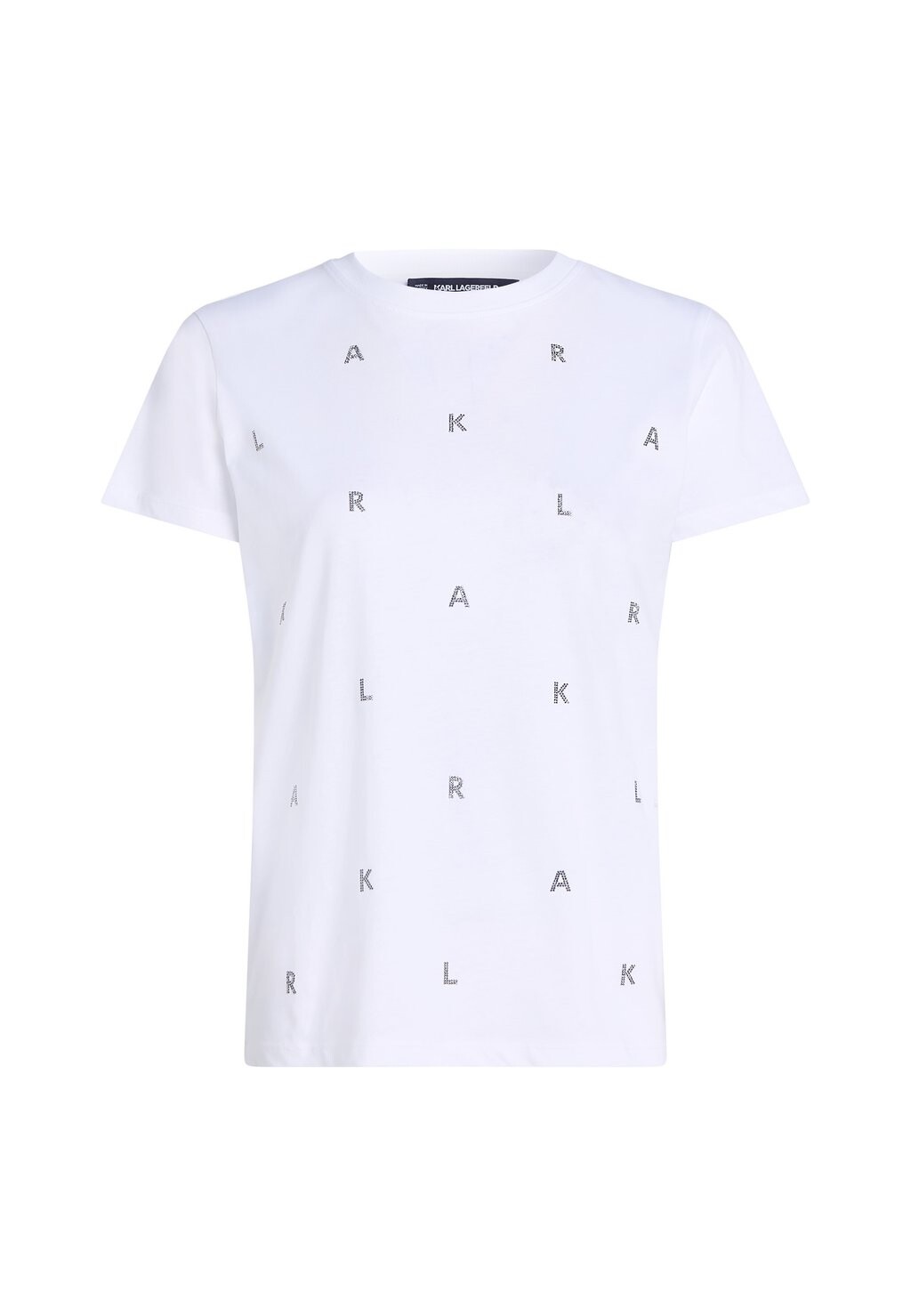 

Футболка с принтом RHINESTONE LETTERS KARL LAGERFELD, белый
