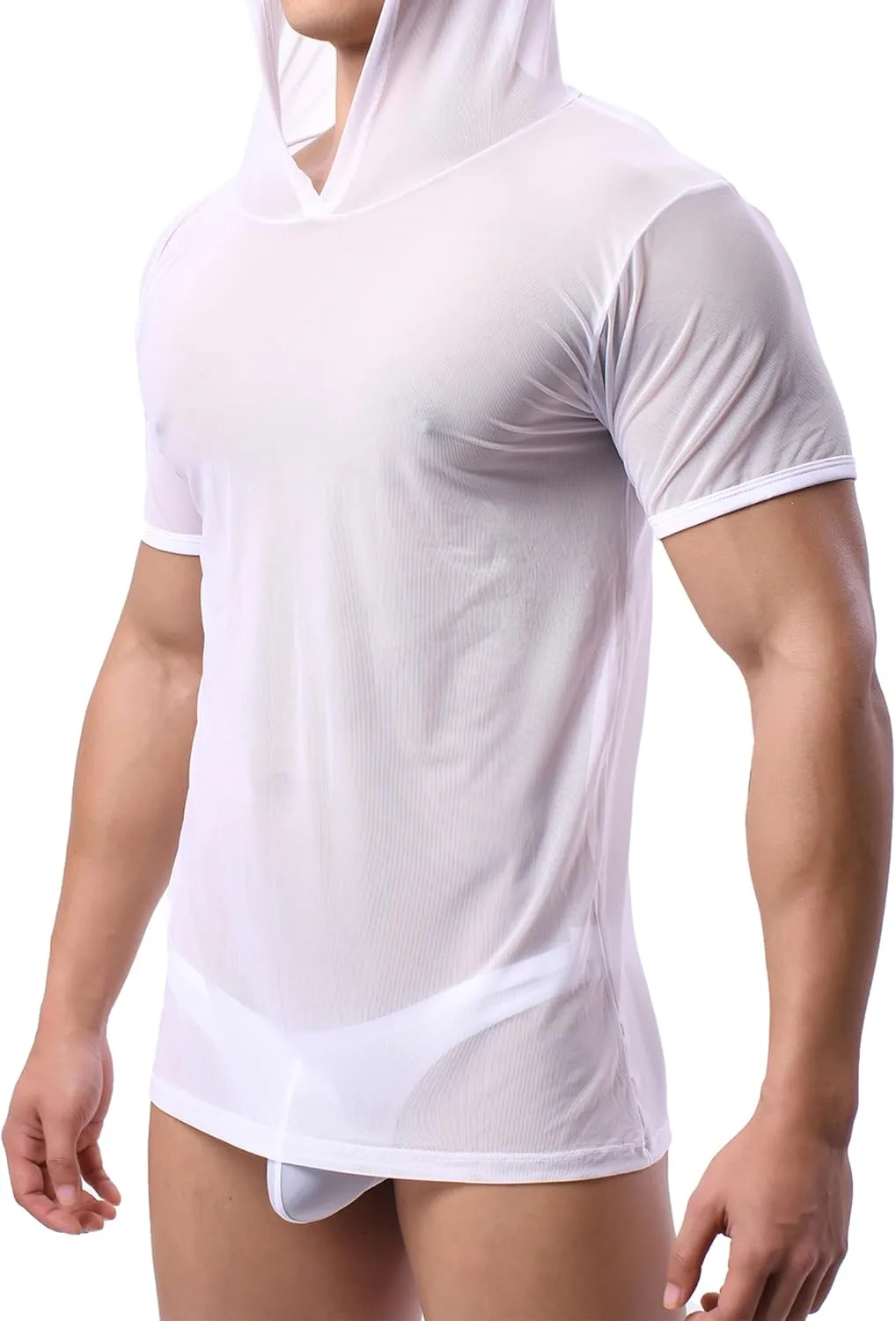 

Мужская сетчатая майка с капюшоном Black/White DTODWW