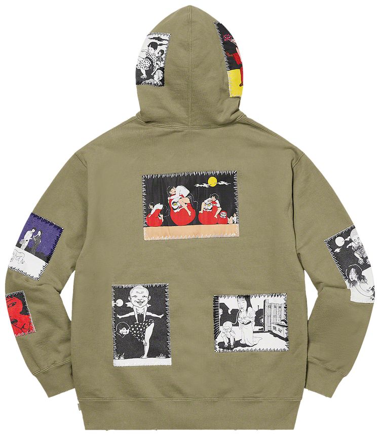 Толстовка Supreme x Toshio Saeki Hooded Sweatshirt 'Light Olive', зеленый — фото 2