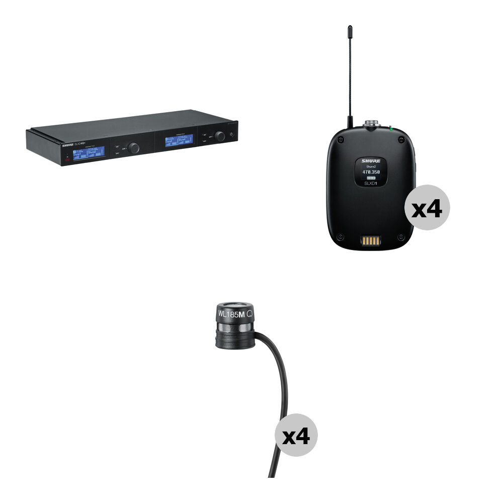 

Беспроводной приемник Shure SLXD4Q+ Quad-Channel Digital Wireless Receiver Kit with
