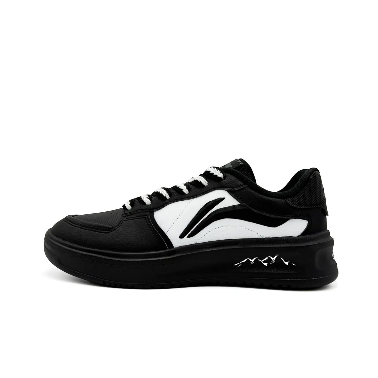 

LINING Фонарь Легкие и износостойкие низкие кроссовки для скейтбординга мужские Black White