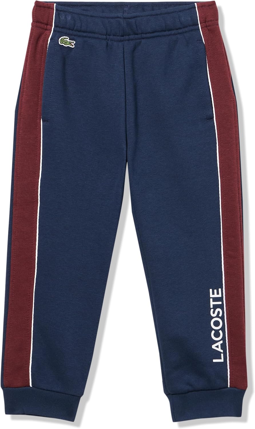 Lacoste Boys Branded Track Pants, Navy Blue/Bordeaux