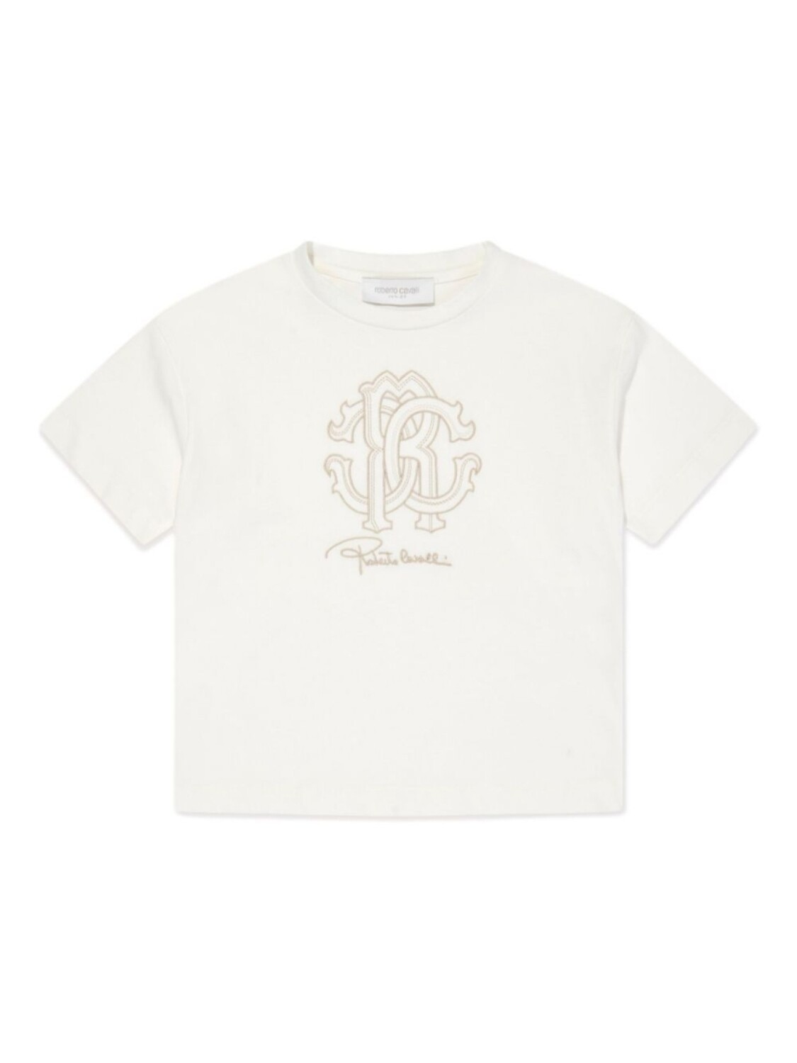 

Футболка с вышитым логотипом Roberto Cavalli Junior, белый