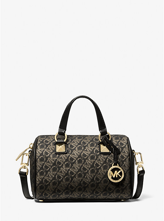 

Сумка-мешок Grayson Small Metallic Empire Monogram Duffel Crossbody Michael Kors, черный