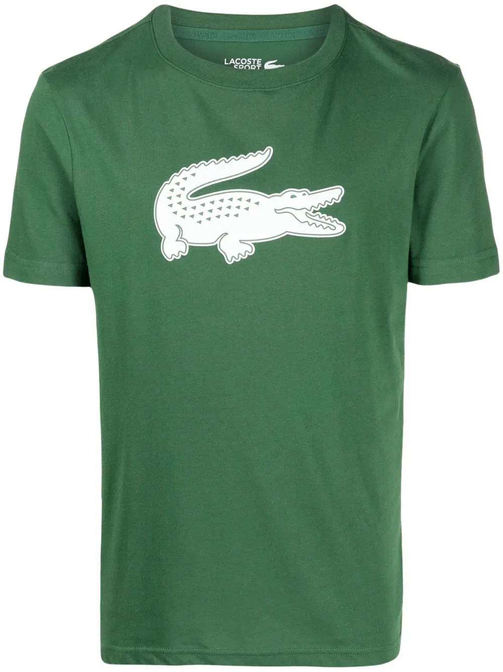 Хлопковая футболка с логотипом Lacoste, зеленый
