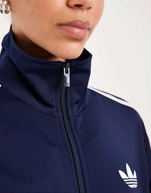 Темно-синий и белый свободный спортивный топ adidas Originals Firebird — фото 3