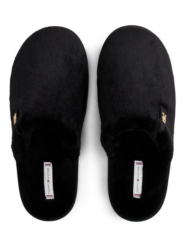 TH Monogram тапочки из искусственного меха Tommy Hilfiger, Black — фото 4
