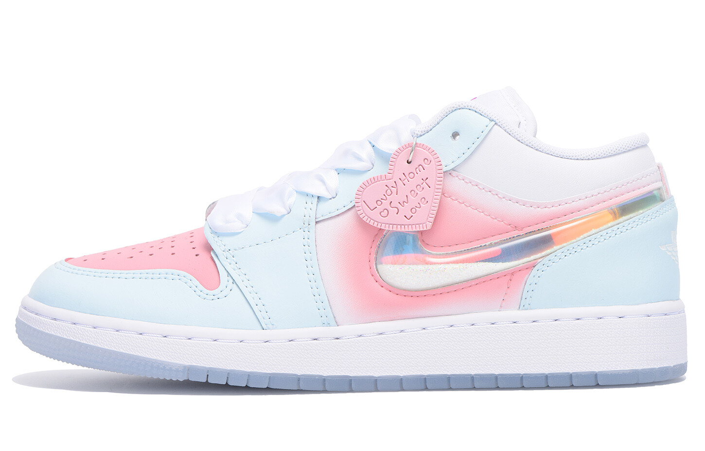 

Кроссовки Air Jordan 1 Vintage Basketball Shoes Women's Low-top Blue/pink/white, розовый