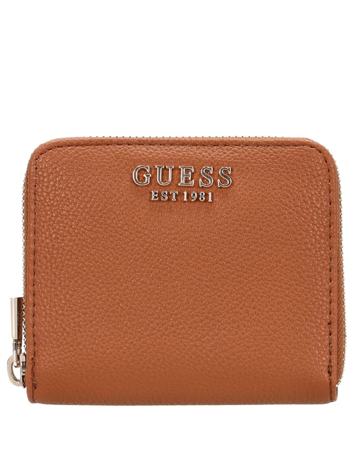 

Guess Кошелек Laurel II SLG Small Zip Around - 4cc 11 см (цвет слоновой кости) коньячного оттенка