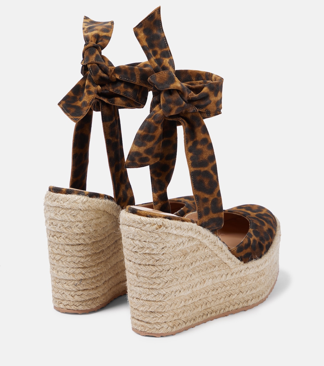 Замшевые эспадрильи Arenella на танкетке Gianvito Rossi, Almond Leopard Print+Naturale — фото 3