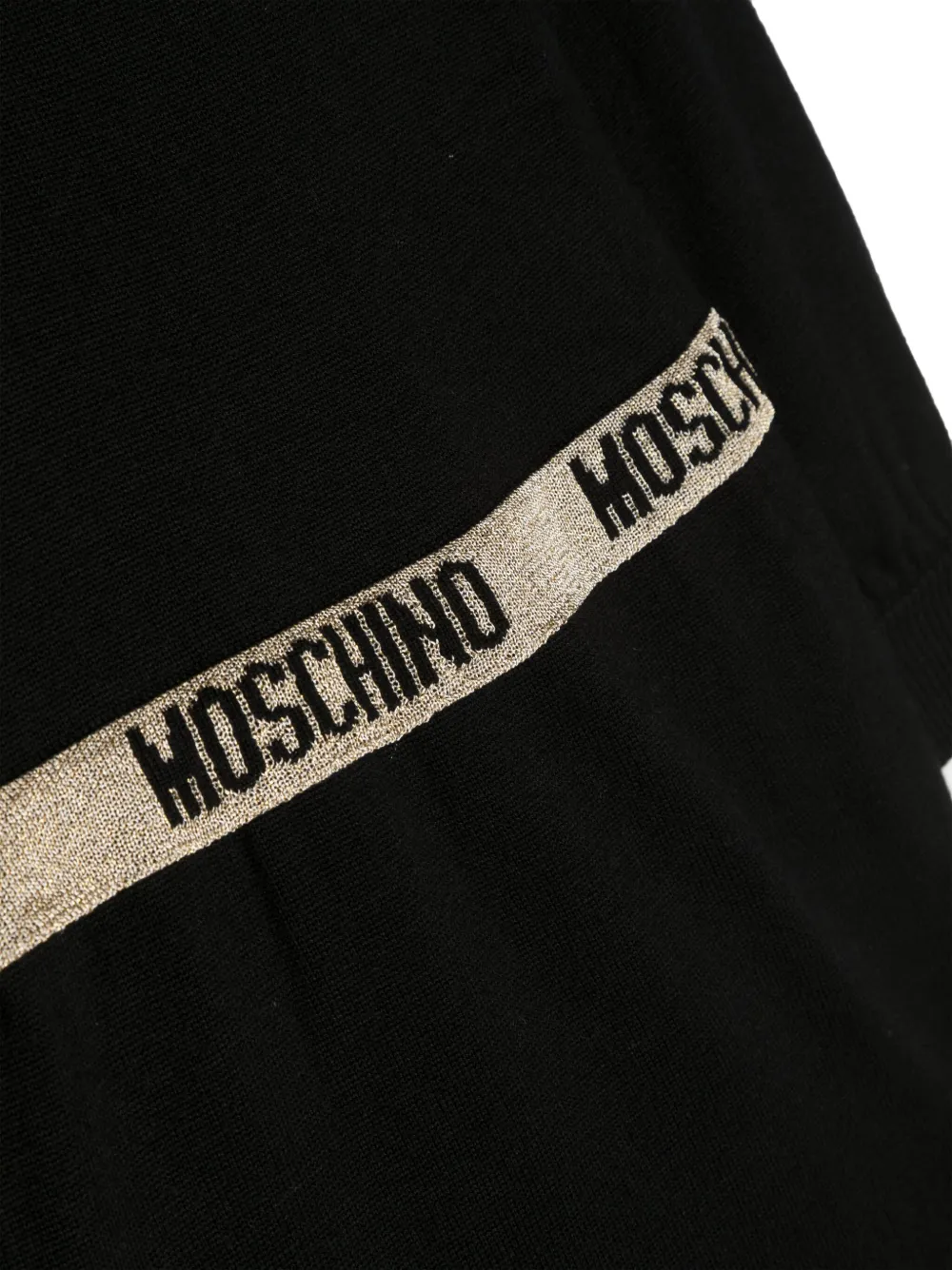 Платье с длинными рукавами и логотипом Moschino Kids, черный — фото 3