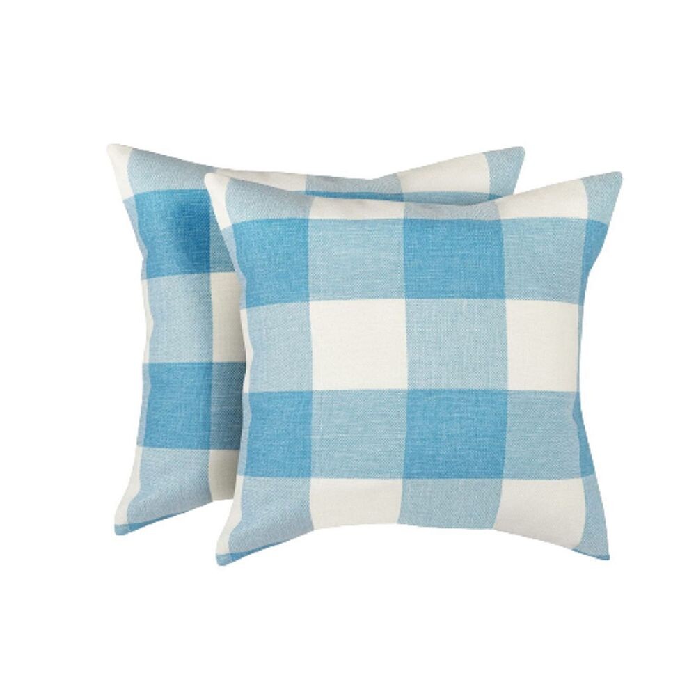 

Декоративные наволочки в клетку Zulay Kitchen Buffalo, цвет Skyblue And White