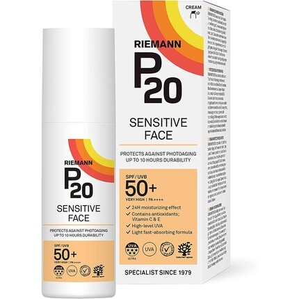 

Крем для чувствительной кожи лица Spf50+ с УФ-защитой 50 г, P20