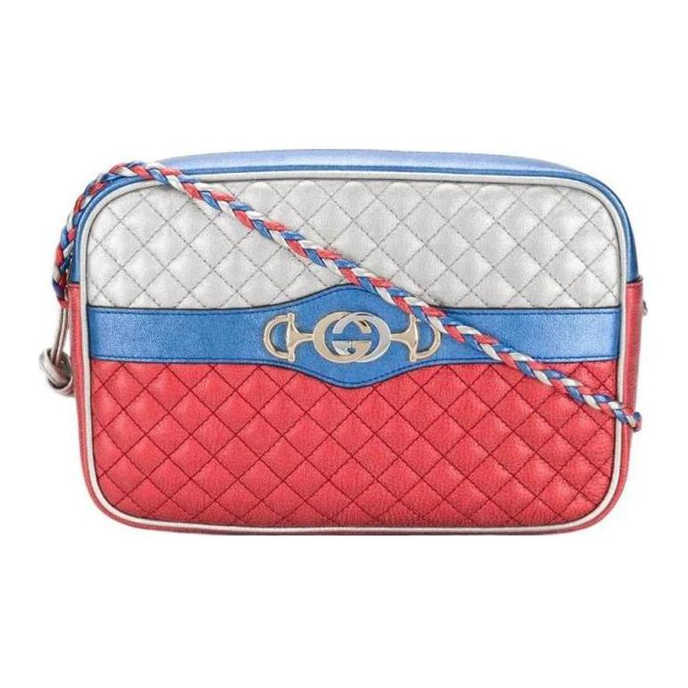 

Кожаная сумка через плечо женская красная синяя серебристая GUCCI