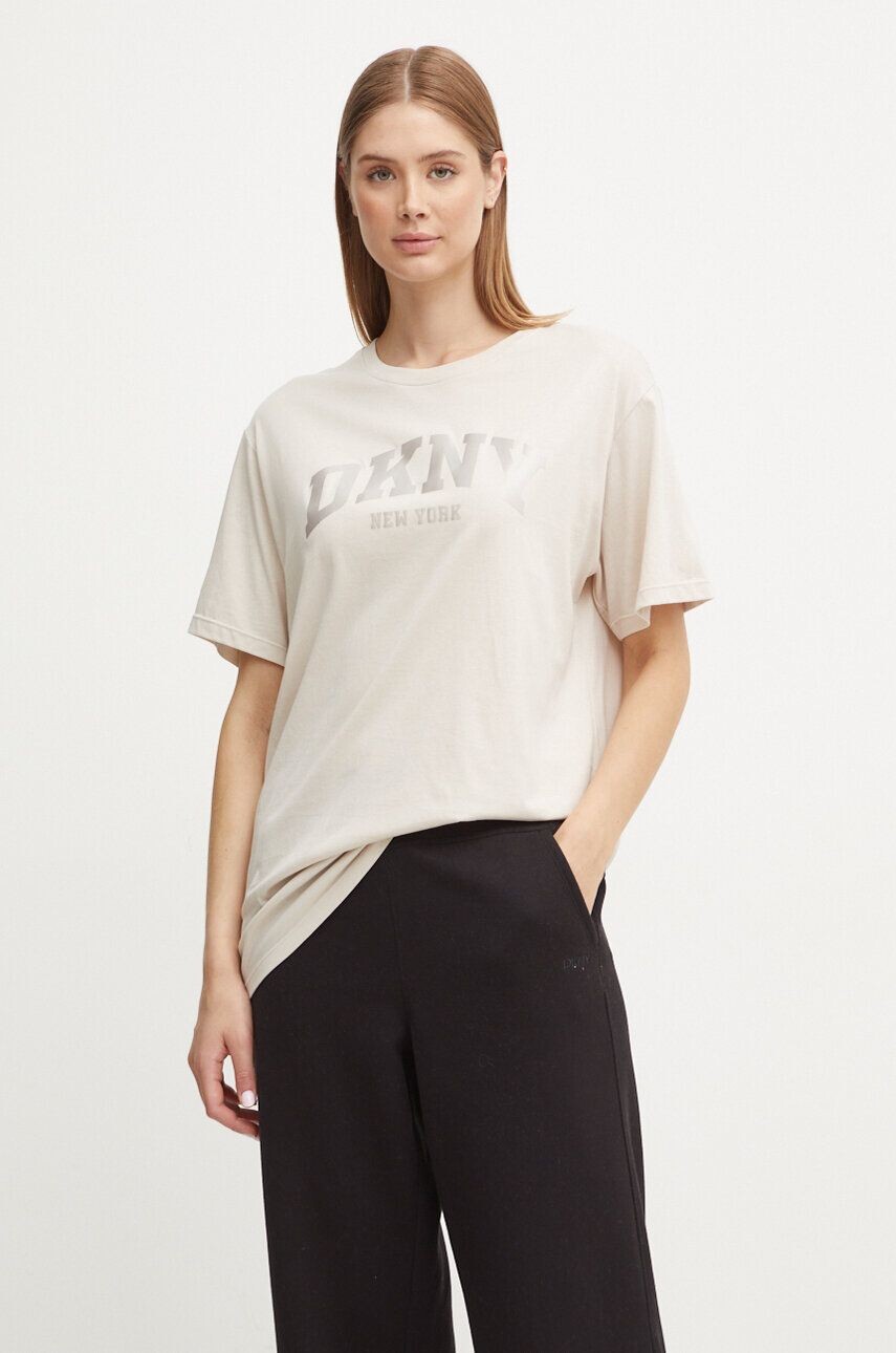 

Хлопковая футболка Dkny, бежевый