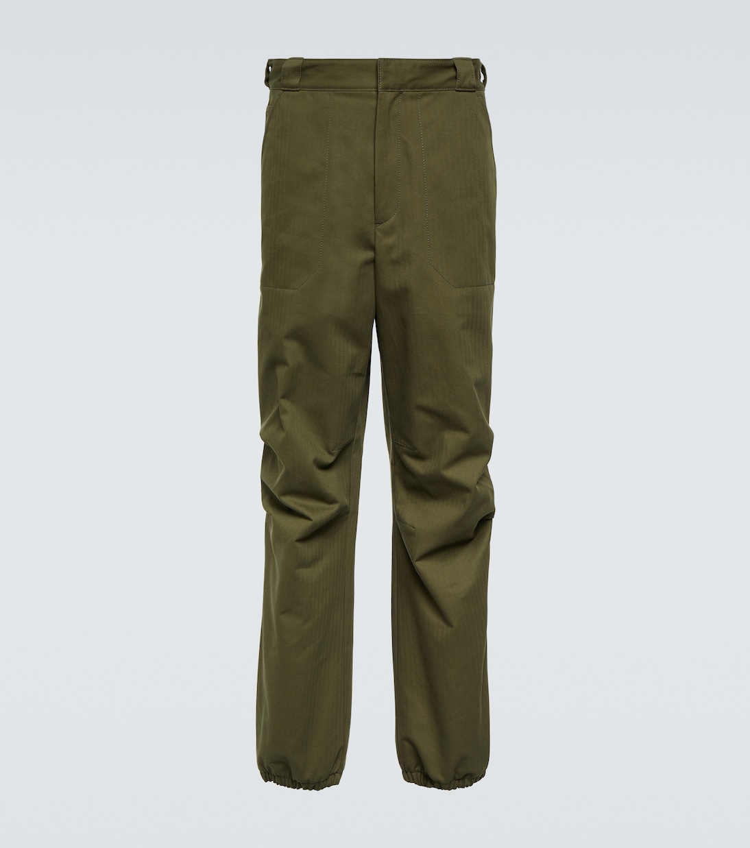 

Хлопковые сужающиеся брюки Prada, Militare