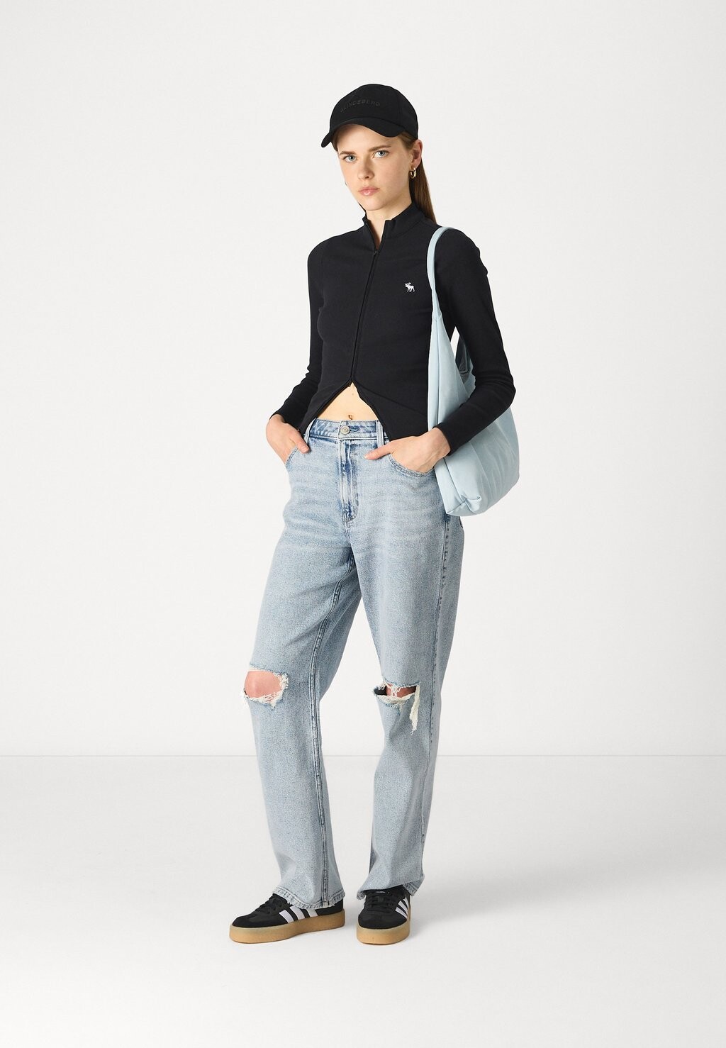 

Джинсы свободного кроя DAD FIT Hollister Co., светло-голубой деним