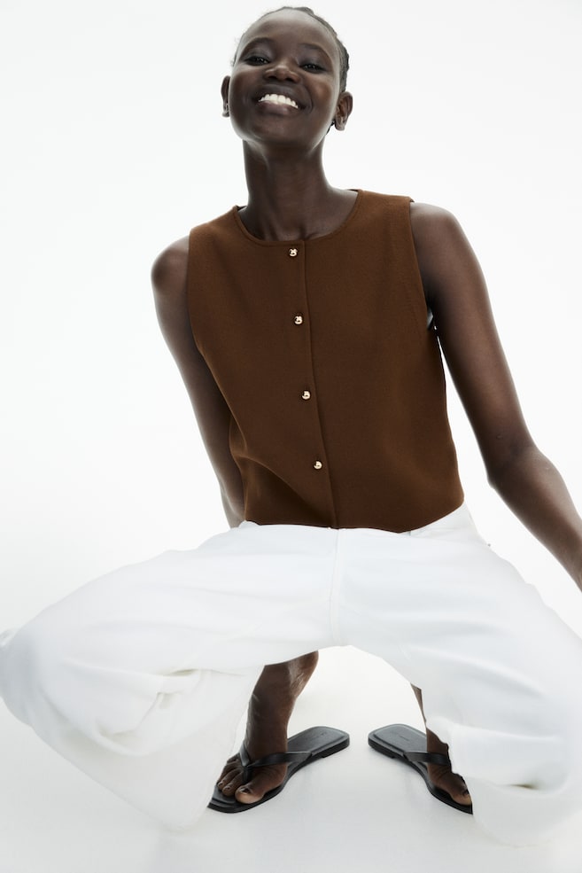 

Вязаный жилет H&M, коричневый