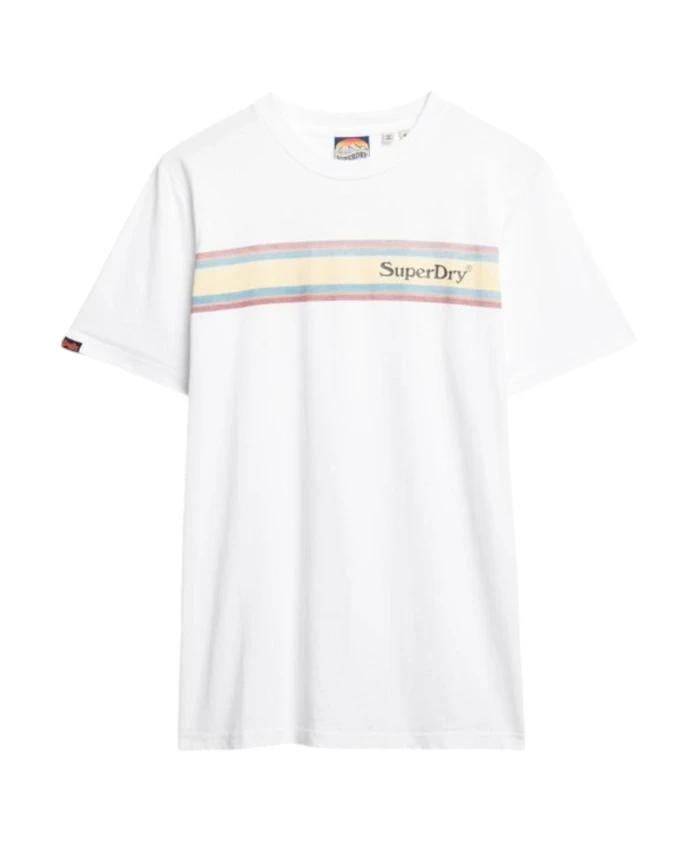 

Футболка свободного кроя с полосатым логотипом заведения Superdry, белый