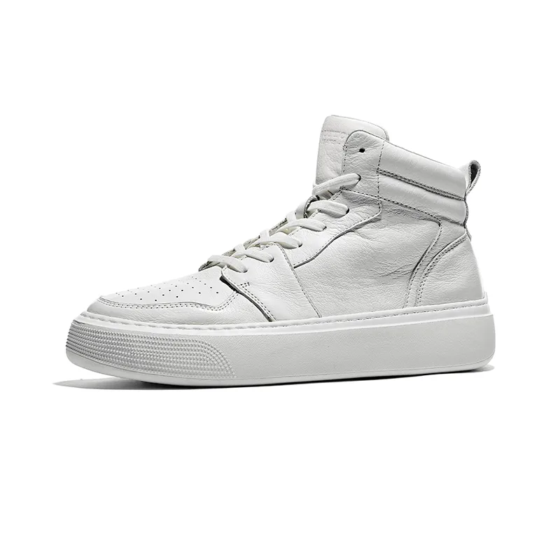 Мужские повседневные туфли из натуральной кожи Hautton Jeans, White Fleece-Lined