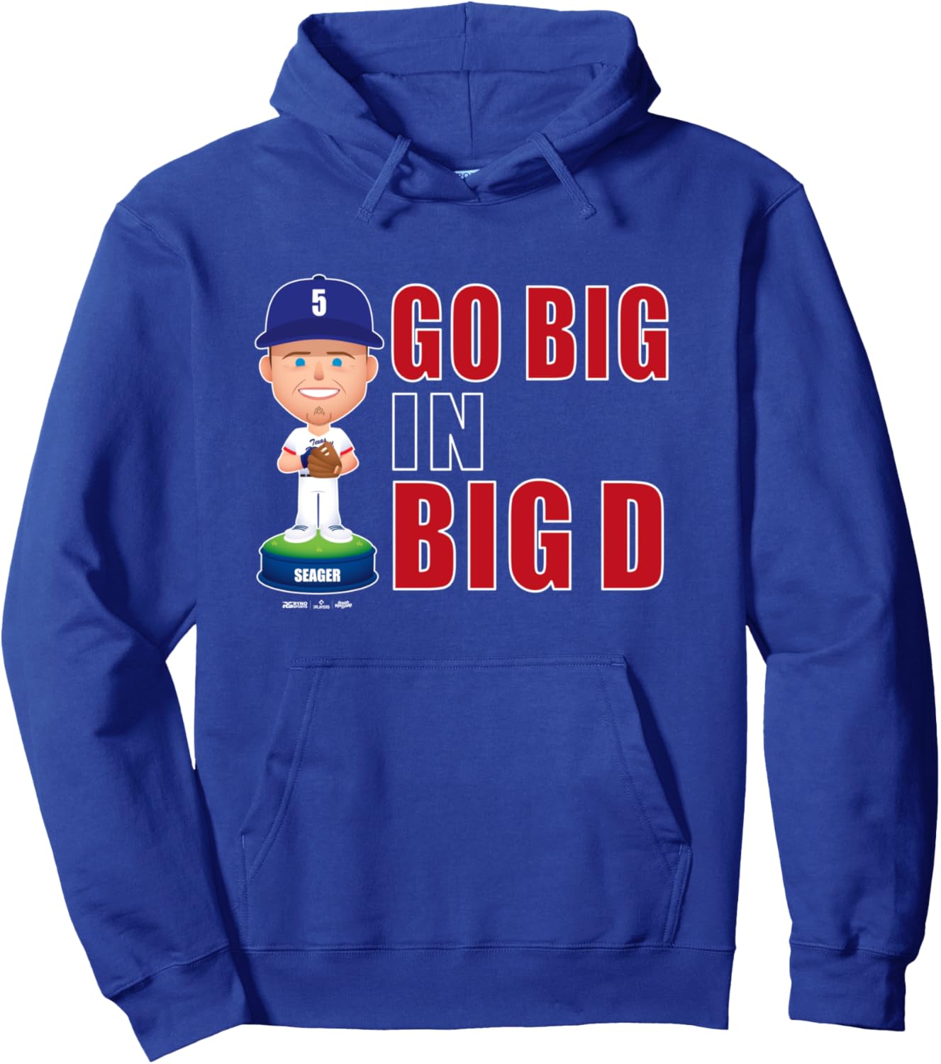 

Худи Corey Seager Texas Baseball Go Big in Big D MLBPA Ryno Sports, синий