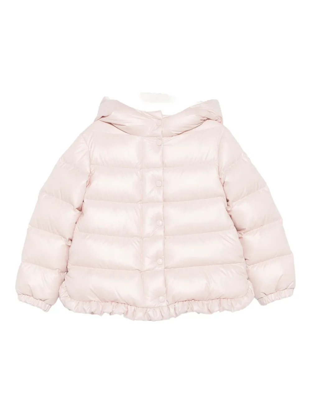 

Пуховик с оборками Moncler Enfant, розовый