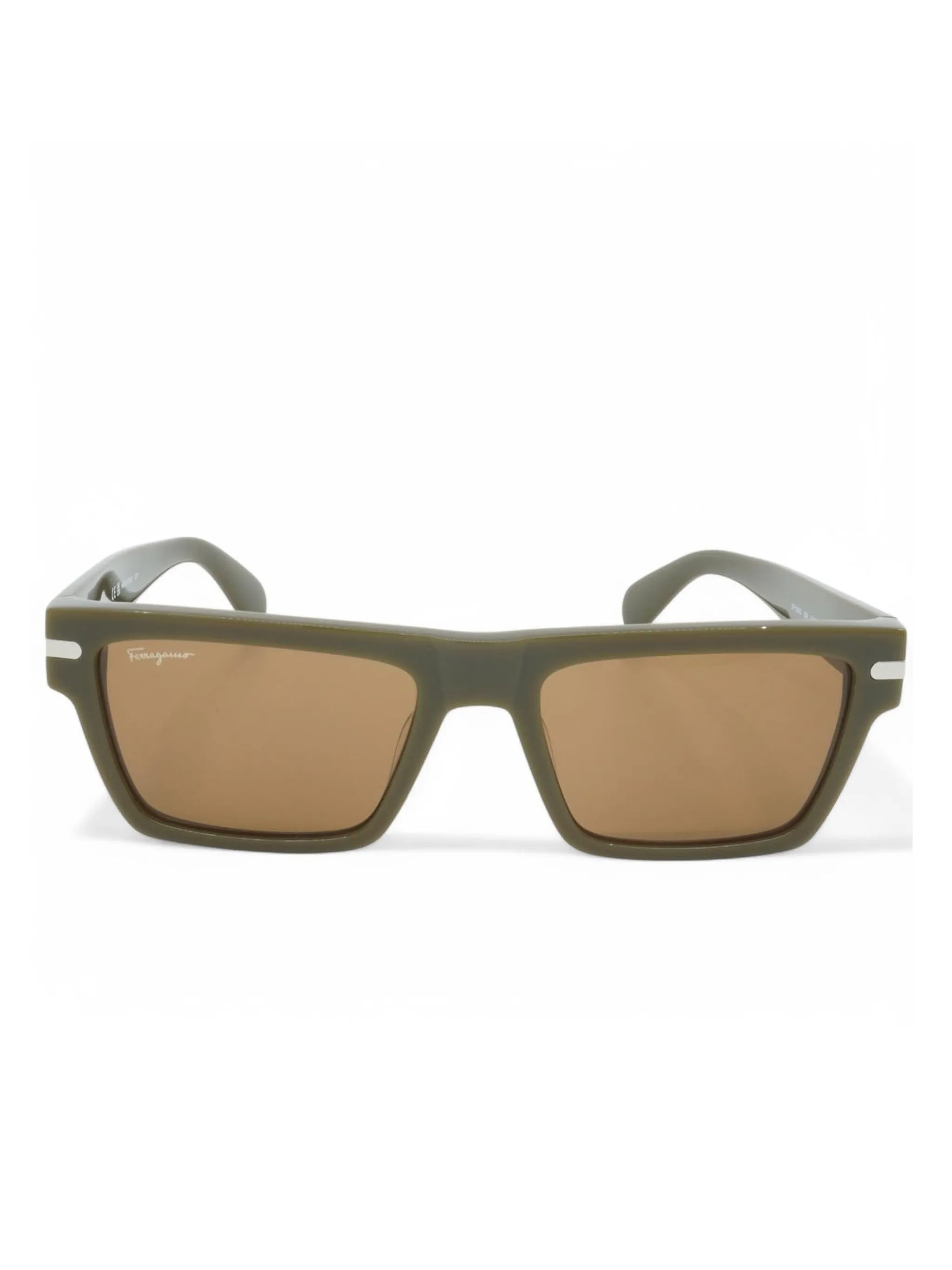 

Солнцезащитные очки в прямоугольной оправе Ferragamo Eyewear, зеленый