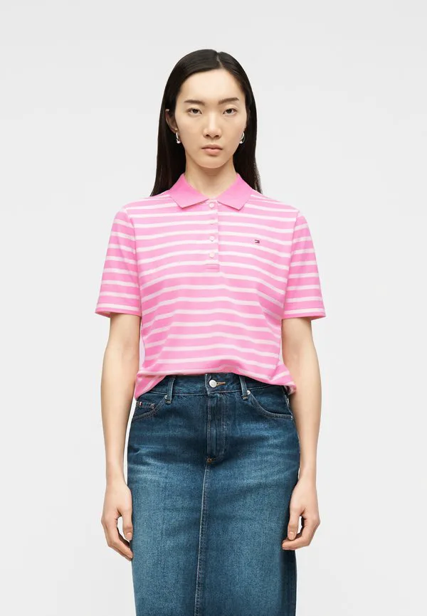 Рубашка-Поло из пике стандартного кроя 1985 года Tommy Hilfiger, Rose Petal/Ecru