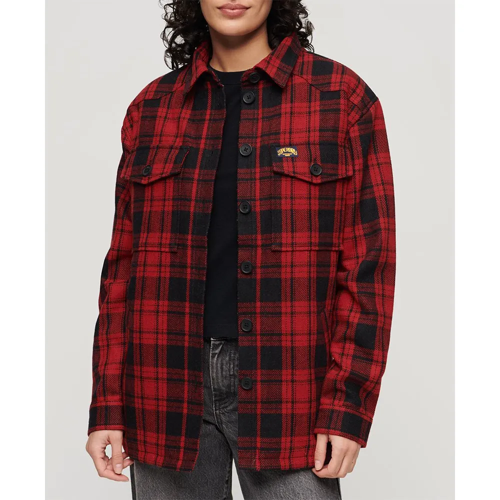 

Верхняя рубашка Superdry Borg Check, красный