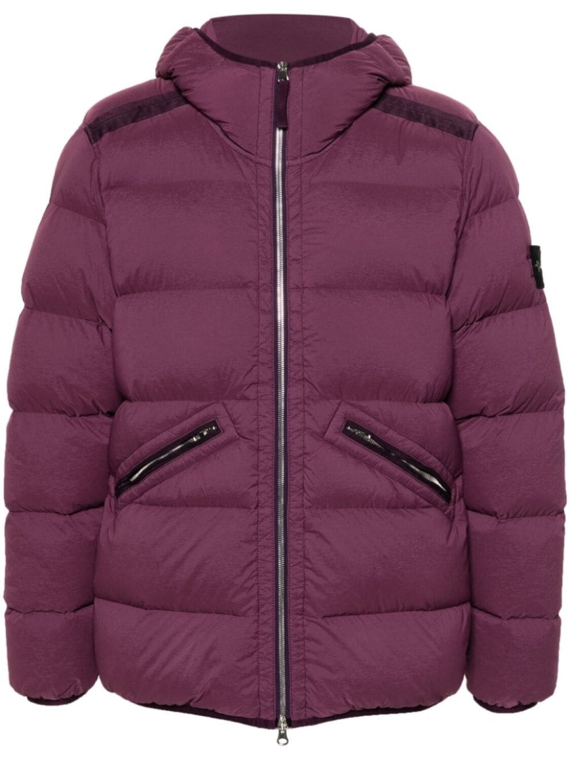 

Stone Island утепленная куртка с капюшоном и значком компаса, фиолетовый