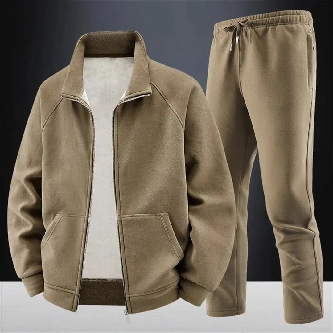 Спортивный костюм из флиса, куртка и брюки, Brown — фото 2