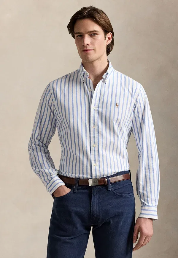 Рубашка оксфордская Slim fit Polo Ralph Lauren, сине-белая