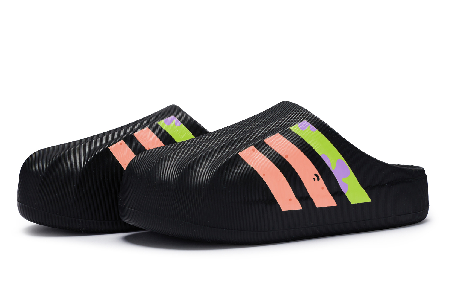 Adidas Originals АдиФОМ Суперстар противоскользящие тапочки с обернутым носком унисекс черный розовый зеленый фиолетовый - черный розовый зеленый фиолетовый — фото 4